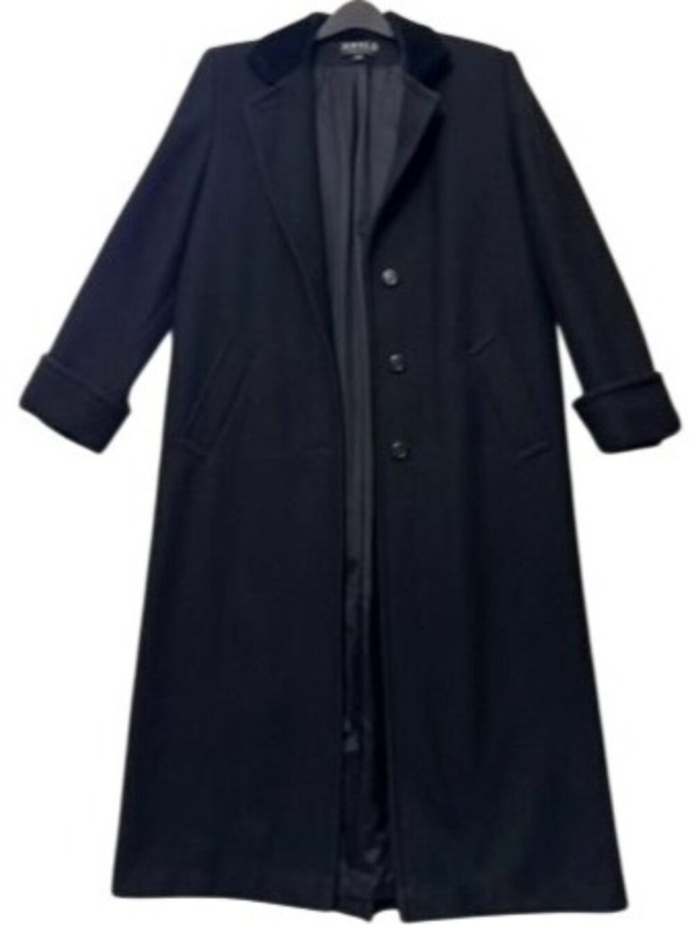 Jofeld Womens Black Full-Length Cotton Velvet Coat Size 10 Water Repellant